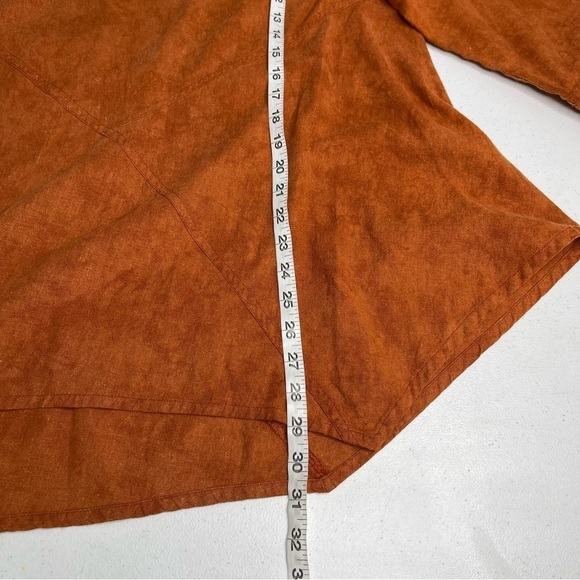 Sultry Touch Linen Lagenlook Tunic Top Womens 1X Rust‎ Artsy Embroidered - Picture 7 of 8
